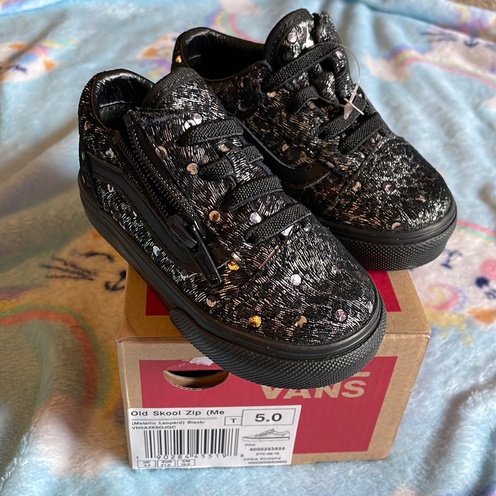Metallic Leopard Old Skool Zip Vans